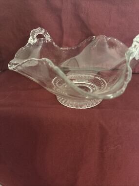 Cambridge Clear Glass Handled Bonbon Candy Dish SMALL With Handles